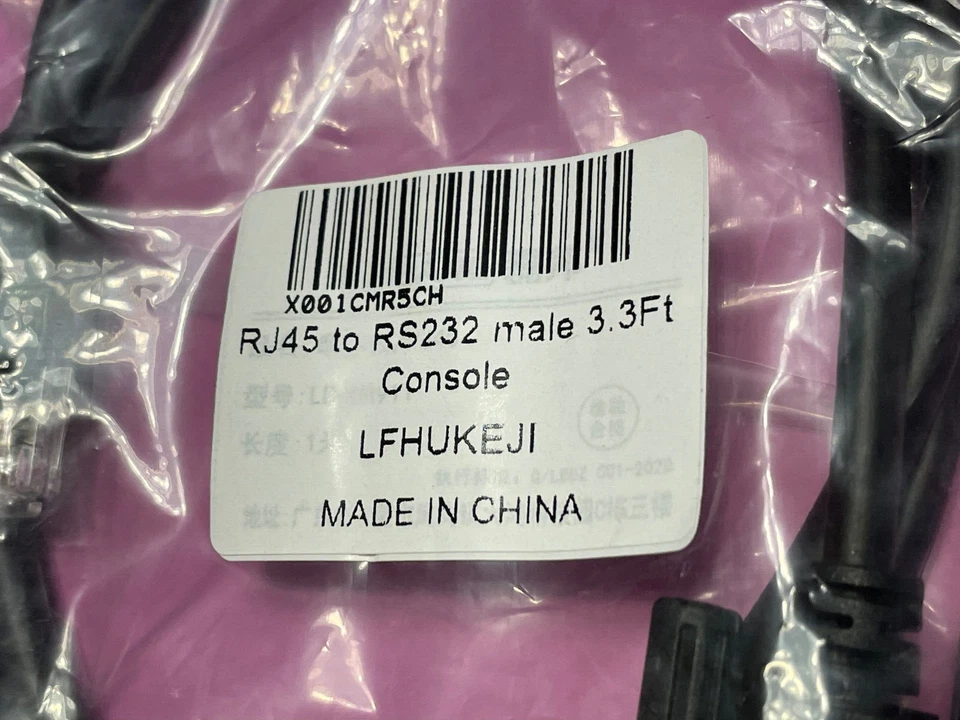 LFHUKEJI RJ45 to RS232 DB9 9-Pin Serial Port Male to RJ45 Cat5 3.3ft - Image 2 of 2