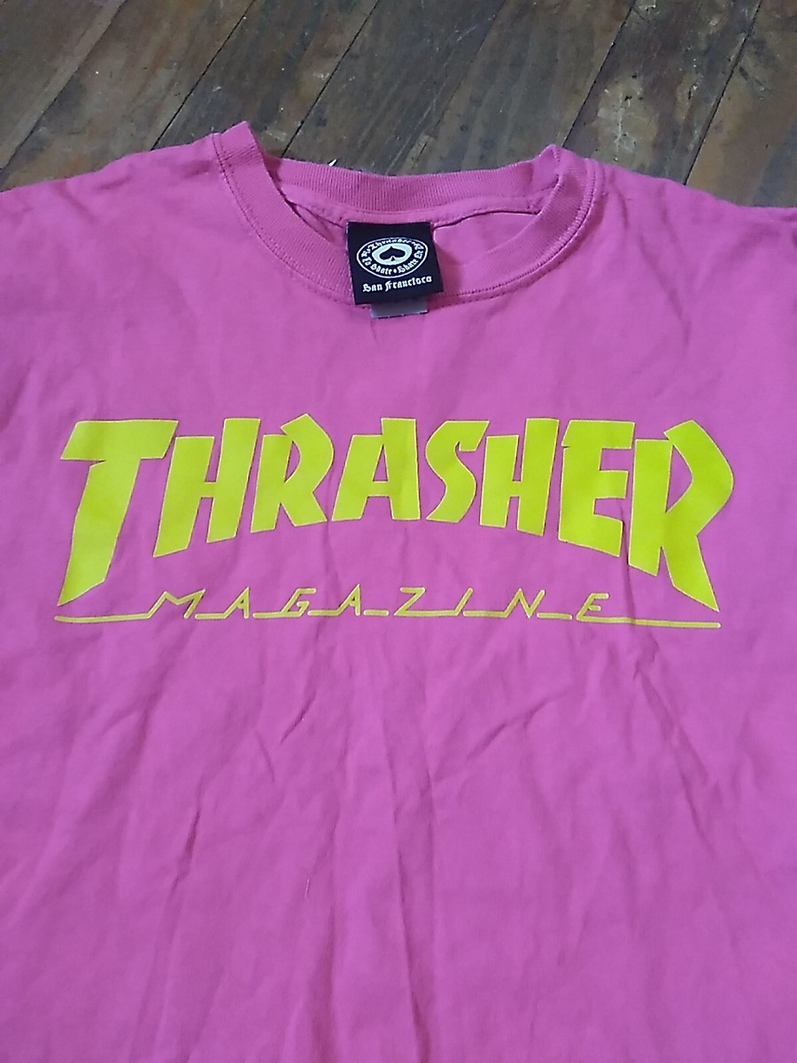 Womens Hot Pink Size M Thrasher Magazine Short Sleeve T Shirt - Main Image
