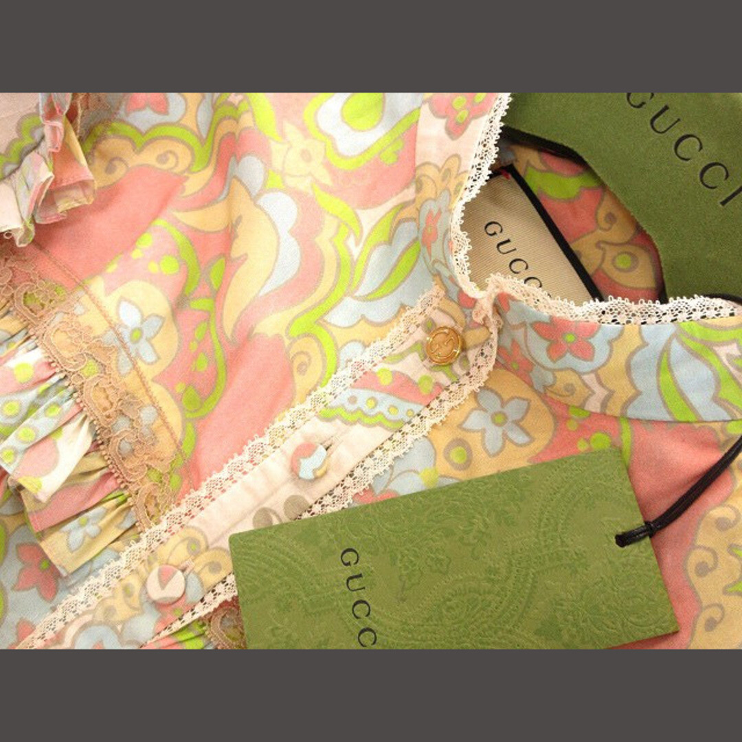 Gucci floral print cotton muslin dress 2022 SS pink