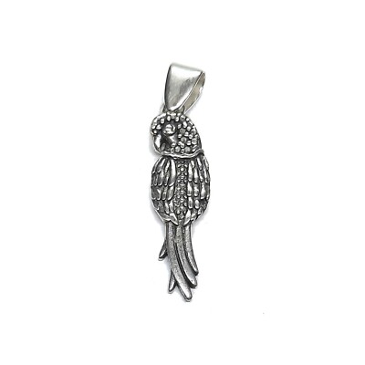 Sterling Silver Pendant Parrot Solid Hallmarked 925 Handmade