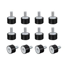 12pcs Rubber Mounts M4 Male/Female Vibration Isolator Shock Absorber D15mmxH10mm