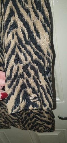 MANGO MNG SUIT Womens Animal Print Brown Blazer Jacket Size Small VGC - Picture 8 of 11