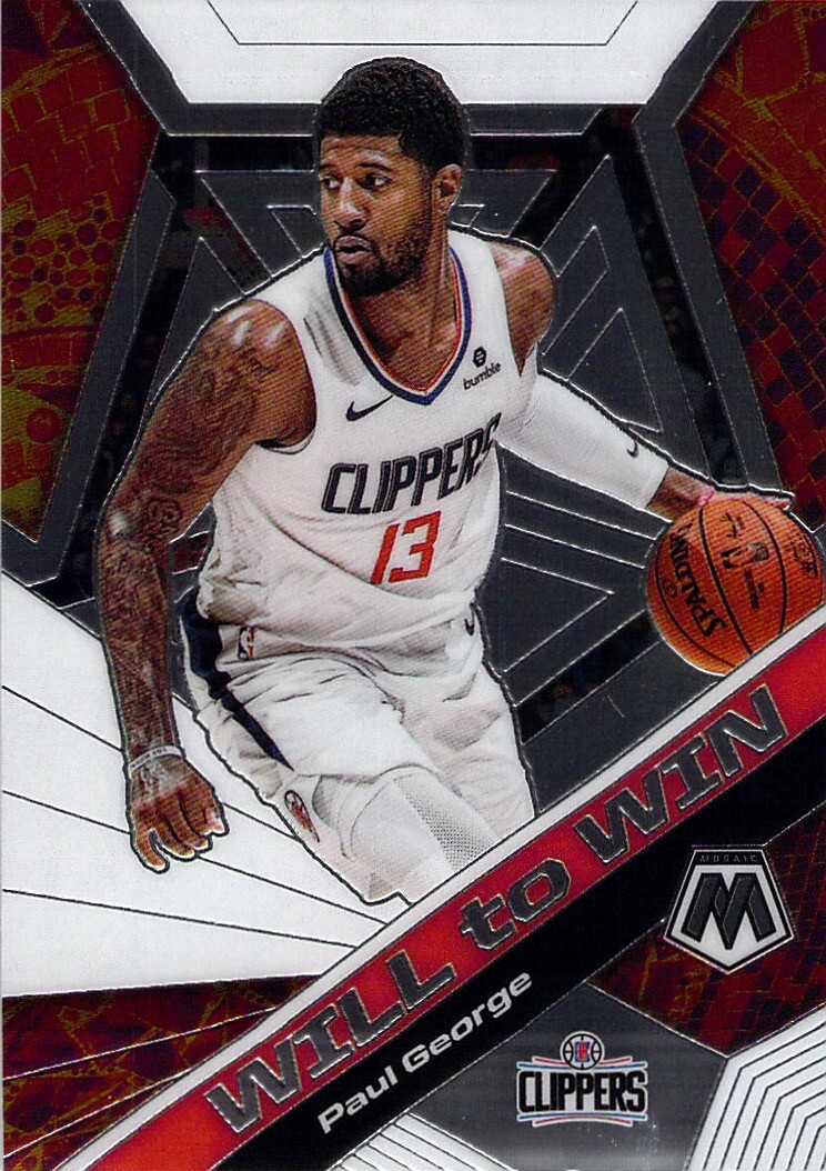 NBAユニホームカード ポールジョージ Paul George 2019-20 MOSAIC Will to Win Insert Card #18 Los Angeles