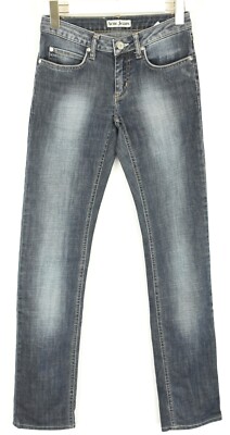 Acne Jeans Hep Matrix Jeans Womens W26/L34 Slim Fit Fade Effect Zip Fly Blue