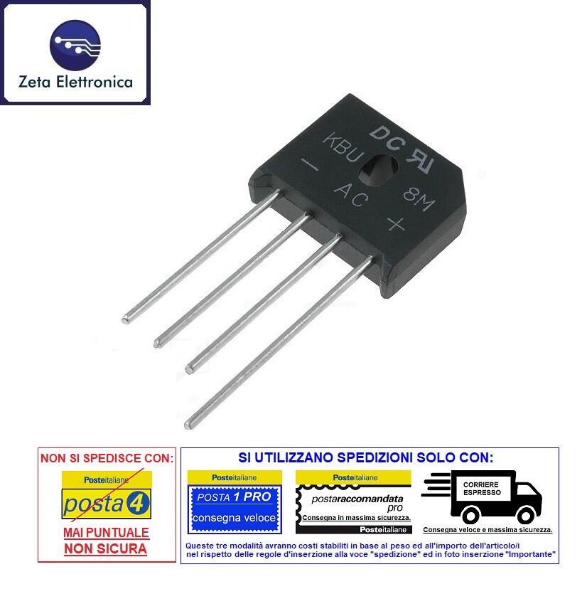 KBU8M Bridge Of Diodes To 8A Rectifier Monophase KBU810 Length 1000V ...