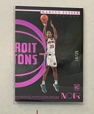 Marcus Sasser 2023-24 Panini Noir Rookie Association Edition Purple Pistons /25