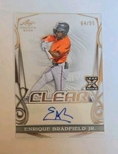 2023 Leaf Trinity Baseball Clear Auto Bronze Enrique Bradfield Jr. XRC 64/99