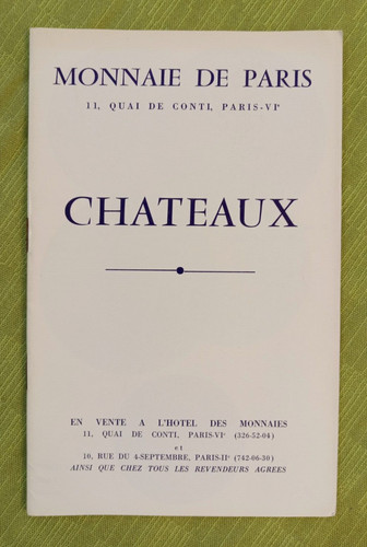 Monnaie de Paris, Medailles des Chateaux, 1960's Paris Mint castles book