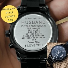 15th Wedding Anniversary Gift for Husband, Crystal 15 Year Anniversary Gift