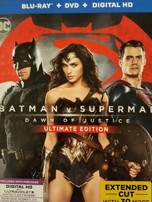 Batman v Superman: Dawn of Justice (Blu-ray Disc, 2016, 3-Disc Set, Ultimate Ed 