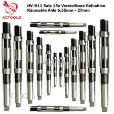 Verstellbare Reibahlen R&auml;umahle Ahle HV-H11 Satz 15x 6.35mm - 27mm Zollfrei DE
