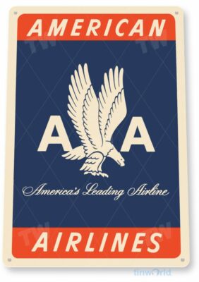 AMERICAN AIRLINES 11 X 8 TIN SIGN AVIATION AIRPLANE AIRCRAFT RETRO