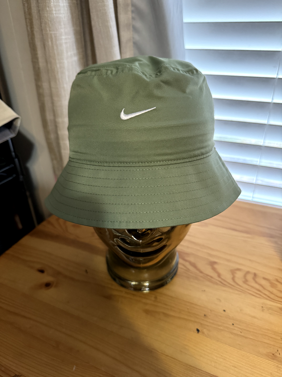 Nike Apex Swoosh Bucket Hat Sage Green White Unisex Adults Size S