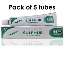 5 x SBL Homeopathy Sulphur 10 Ointment Cream for Skin care