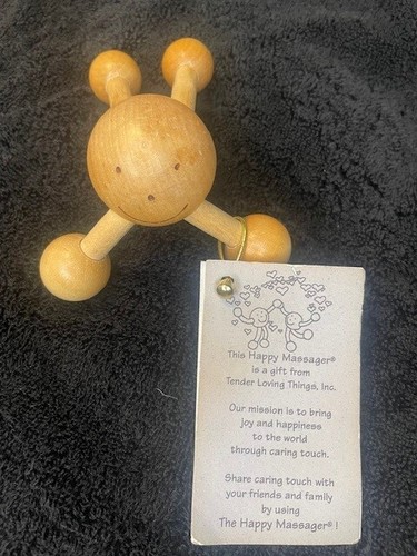 Vintage The Happy Massager Wooden Stress Reliever - New with User Guide