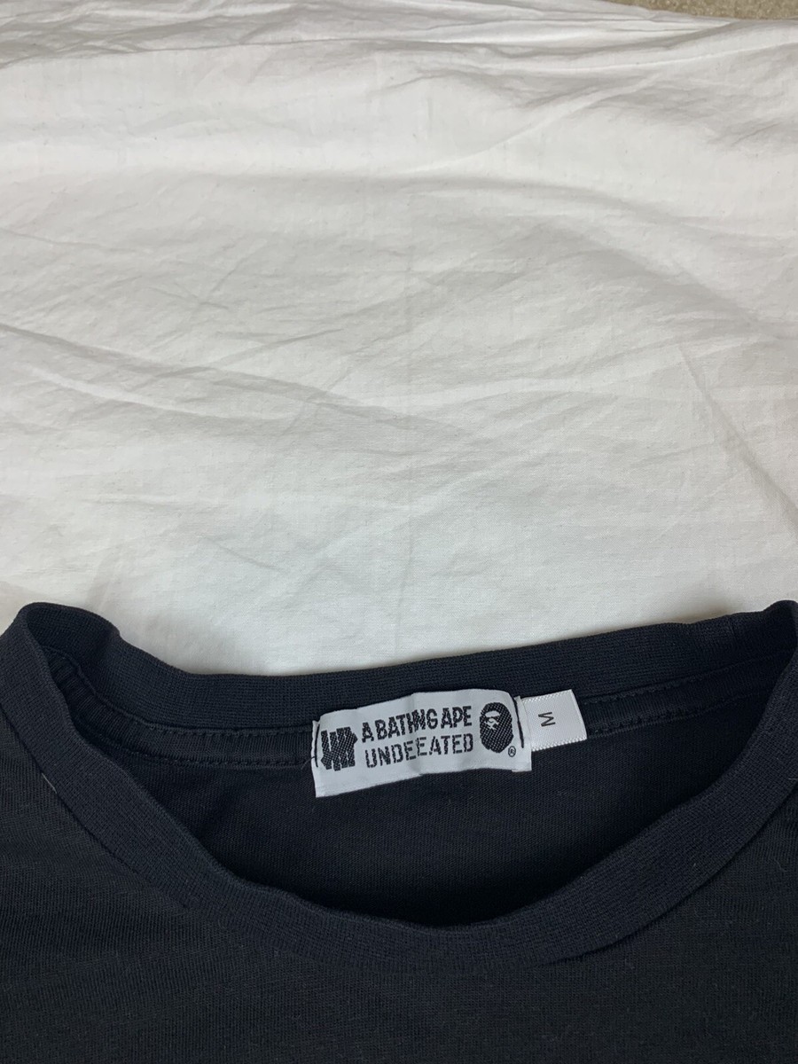 A BATHING APE X UNDEFEATED BLACK 100% COTTON T-SHIRT A BATHING APE X UNDEFEATED BLACK 100% COTTON T-SHIRT