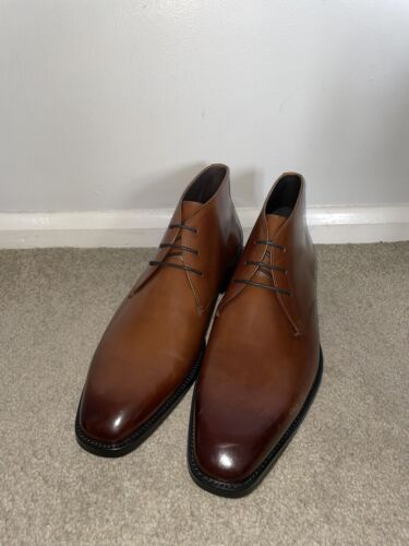 John White Tan Leather Chukka Boots Size 8 New - Photo 1/9
