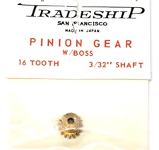 16 Tooth Brass Pinion Gear Slot Car Tradeship Module 0.5 3/32" Bore + Set Screw