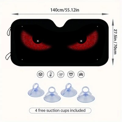 For Nissan Car Windshield Sun Shade Front Visor RED Eyes Shield UV Block Cover