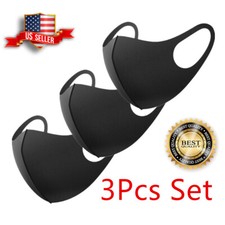 3Pcs Unisex Adult Reusable Washable Soft Foam Cloth Face Mask Cover Stretchable