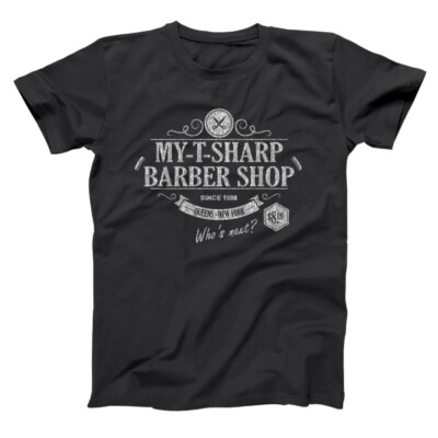 My T Sharp Barber Shop  Coming To America Black Basic Men's T-Shirt