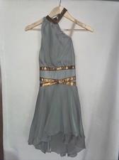 Revolution Dance Wear-Girls XXL-Women  s Sml, Sage Green One Shoulder Dress 793