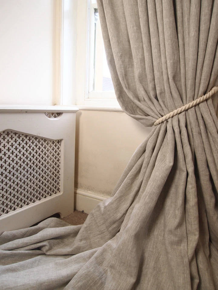 Un par de cortinas Lux 100 % lino interlineadas forradas a medida 3,05 m de largo 2,80 m de ancho Foto 4 de 4