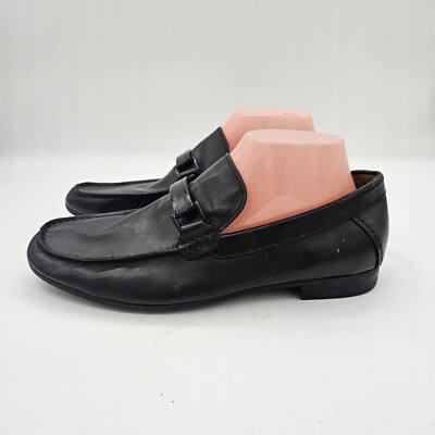 Steve Madden Palmir Mens Black Leather Bit Hardware Slip On  display picture 1