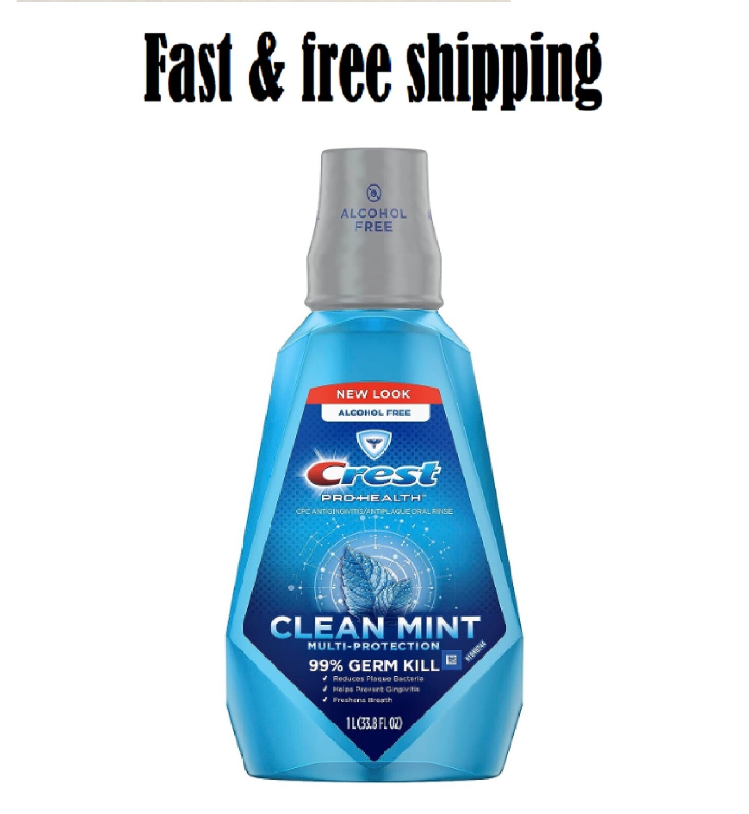 Crest Pro Health Multi-Protection Mouthwash with CPC Clean Mint, 1L (33.8 fl oz)