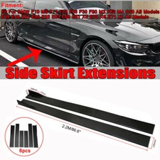 Falda lateral universal de fibra para automóvil de 86,6"" extensión panel basculante divisor labio negro