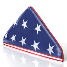 Vinyl Memorial Flag Display Bag - American Veteran USA Folded Flags Plastic Bags
