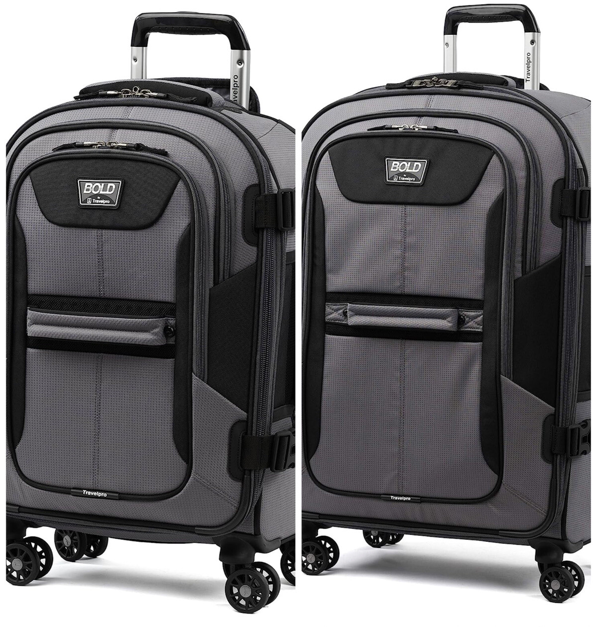 Travelpro Tpro Bold 2.0, Expandable Spinner, 2PC SetBlack/Grey 21&rsquo; 26&rsquo;