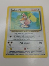 Farfetch'd Base Set Pokémon Card 27/102 4th Print Rare UK Version 1999-2000