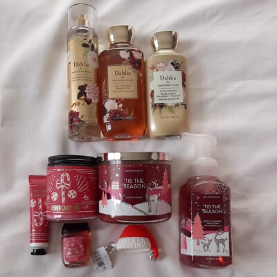 BBW BATH&BODY WORKS SANTA APPROVED 2020 GIFY BOX 9 PIECES Dahlia
