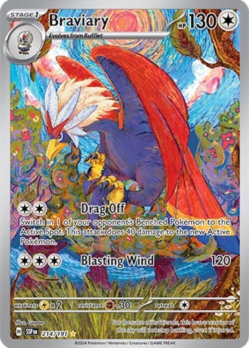 Braviary 214/191 Surging Sparks Illustration Rare Holo Pokemon TCG