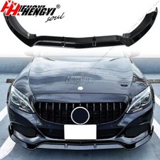 SPOILER SPLITTER ANTERIORE NERO LUCIDO MERCEDES LABBRO ADATTO W205 C205 LOOK CLASSE C AMG
