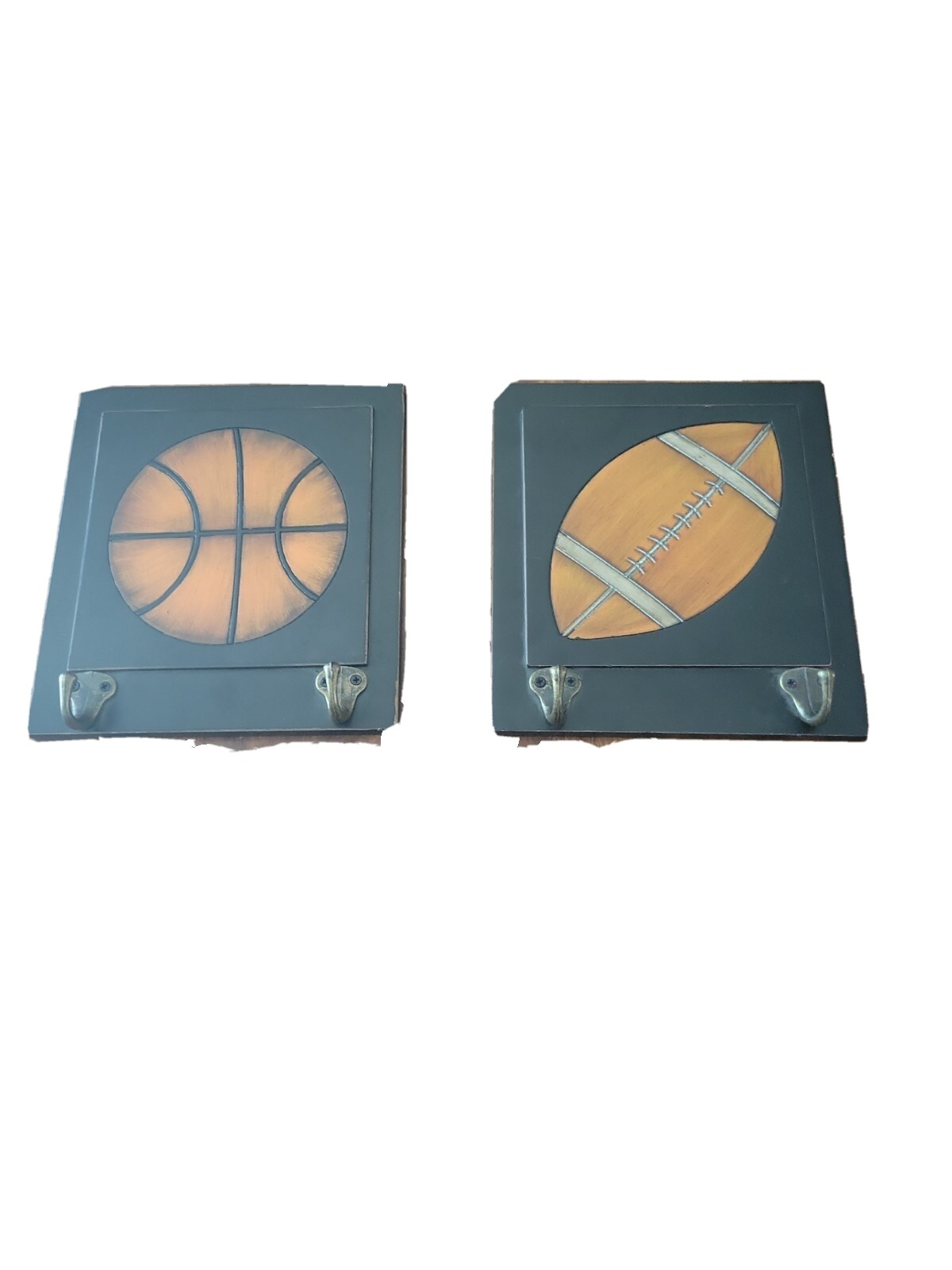 Rustic Wood Wall Art Set With Hooks for Decorative Storage-image