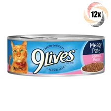 12x Cans 9Lives Meaty Pate Seafood Platter Cat Food 5.5oz Caring For Cats!