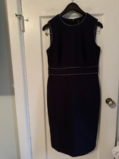 Ann Taylor Dress Size 4 Womens Navy Blue Shift Career Knee Length