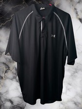 Under Armour Polo Black Short Sleeve Collared 100 Polyester