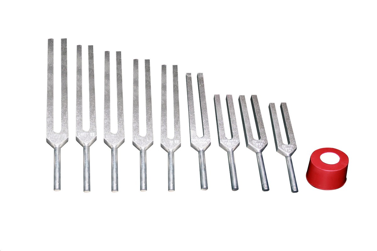 Set 6 Diapasons Accordés Solfeggio - Réparation ADN, Poids Ajouté - Poche, Inde