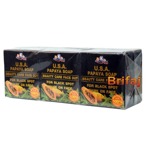 6 X K.BROTHERS USA PAPAYA SEIFE SCHÖNHEITSPFLEGE GESICHT FÜR SCHWARZE FLECKEN MASKE IM GESICHT - Bild 1 von 2