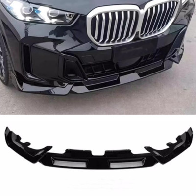 FOR BMW X5 G05 LCI M Sport 2024-2025 Glossy Black ABS Front Lip Spoiler Trim 3X