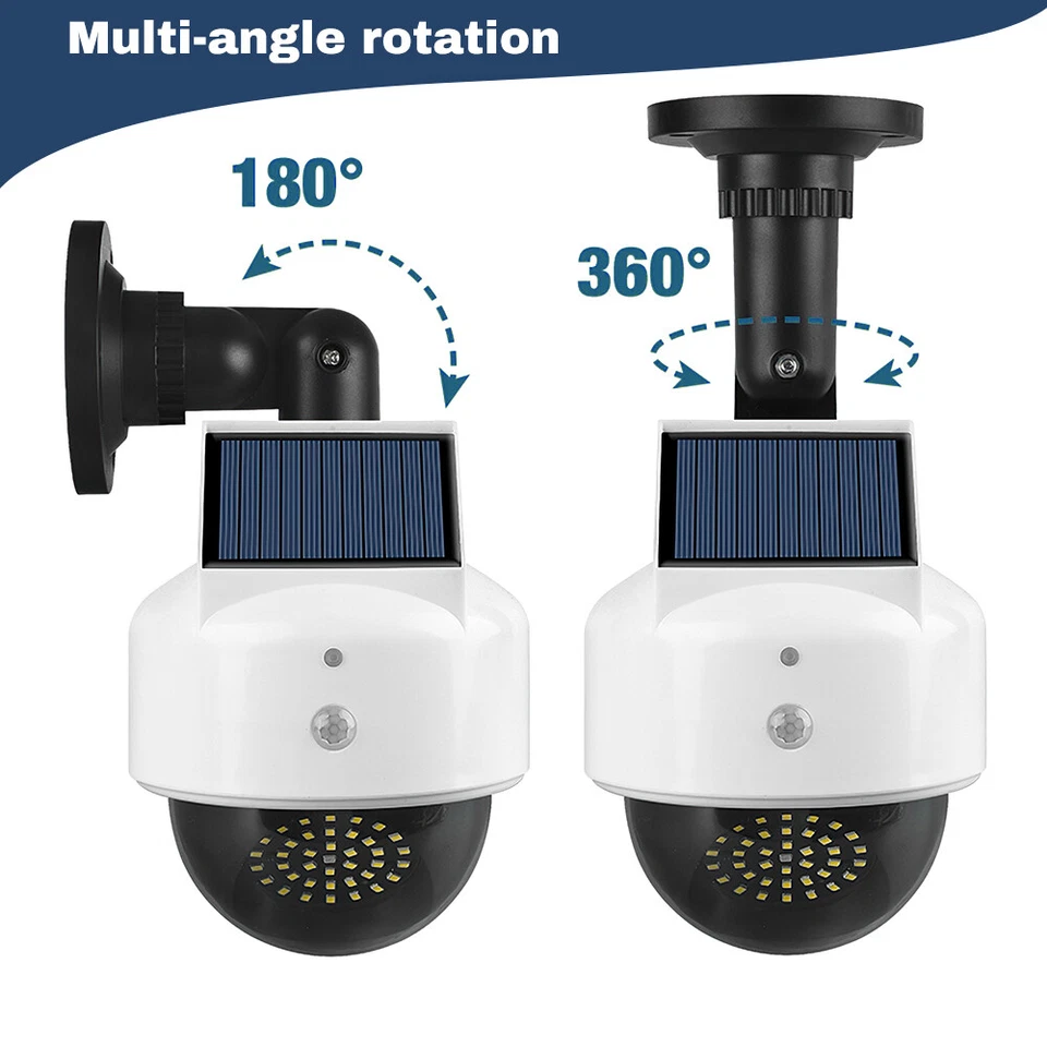 Solar Dummy Fake Dome Security Camera with LEDs Flashing Light CCTV Surveillance - Image 4 of 4