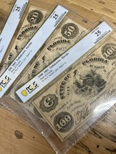 3 1861 Tallahassee, Florida Bank Notes A $20, $50 & $100 PCGS Graded VF 25 *F470