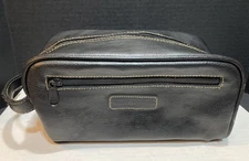 PERRY ELLIS Men’s Black Travel Shave Bag Toiletry Kit Pouch