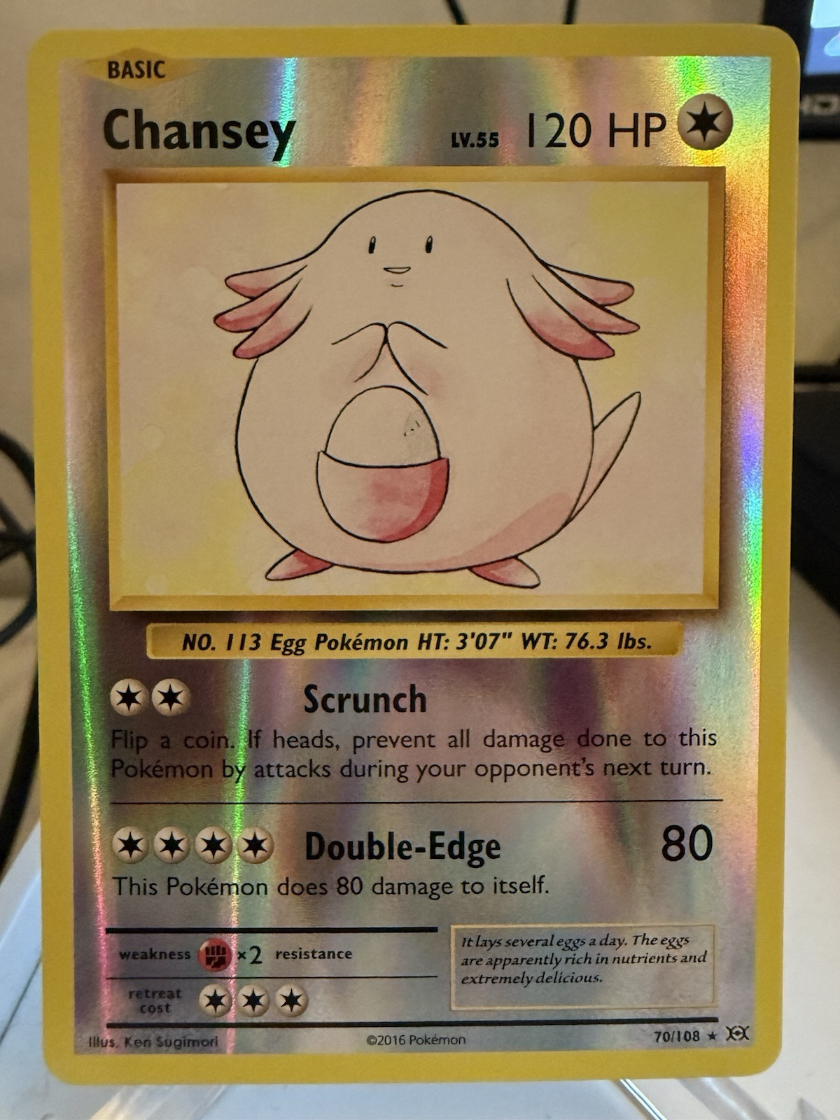 Pokemon TCG Cards Chansey 70/108 Evolutions Reverse Holo Rare