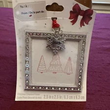 2023 CHRISTMAS TREE ORNAMENT PHOTO PICTURE FRAME HOLIDAY GLAM SQUARE SNOWFLAKE