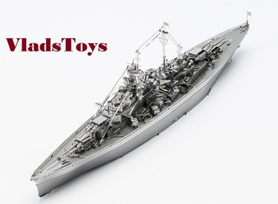 Piececool 3D Metal Model Kit German battleship Bismarck  Jigsaw Toy HP084-S