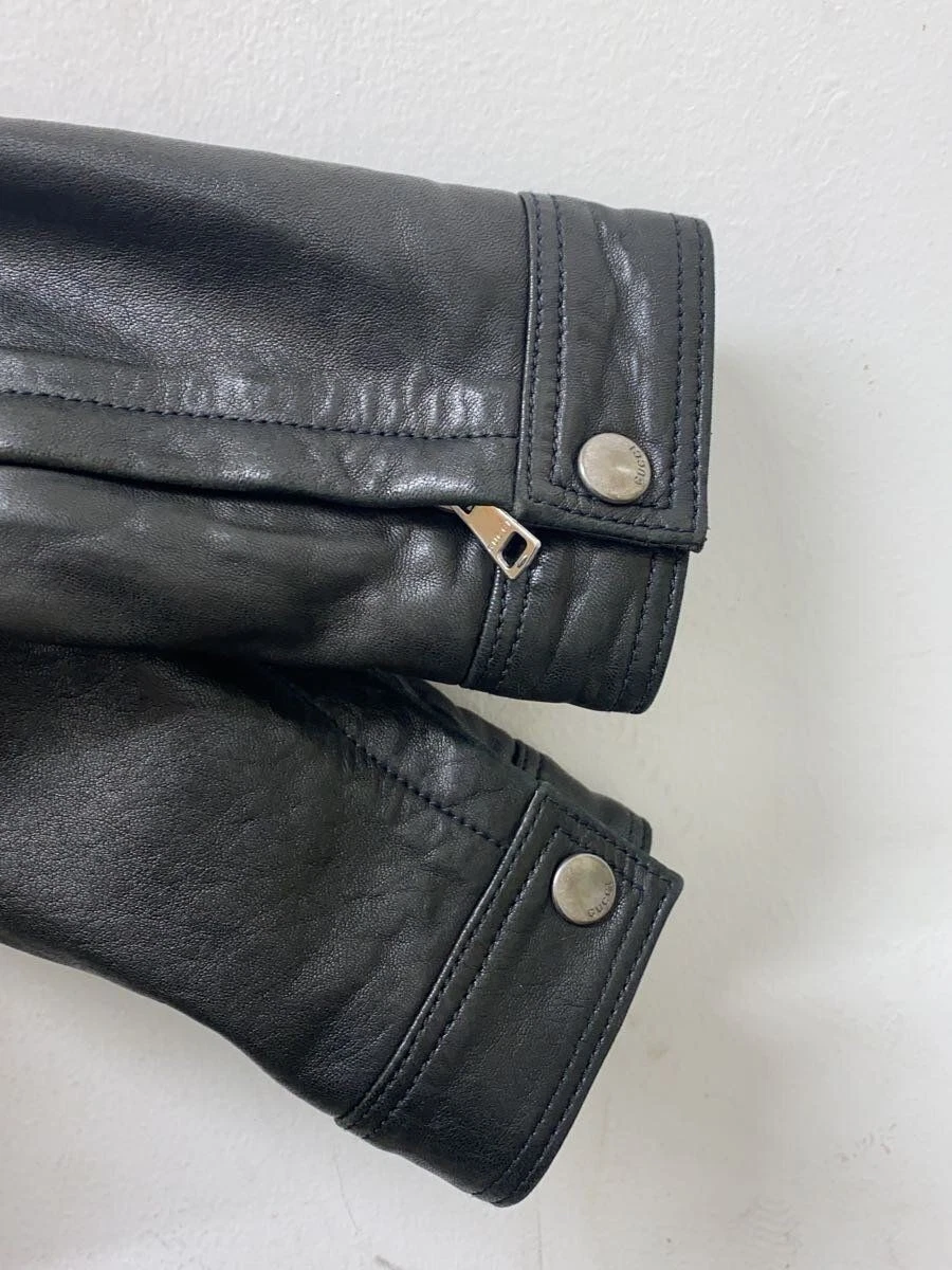 GUCCI giacca pelle blusa 36 nero
